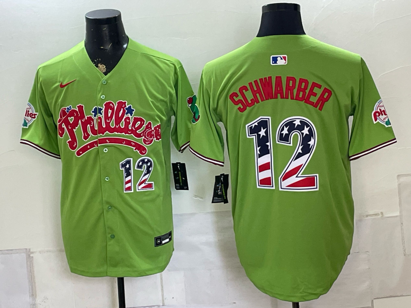 Men 2026 Philadelphia Phillies #12 Schwarber green Game Nike MLB Jersey 0826013->philadelphia phillies->MLB Jersey